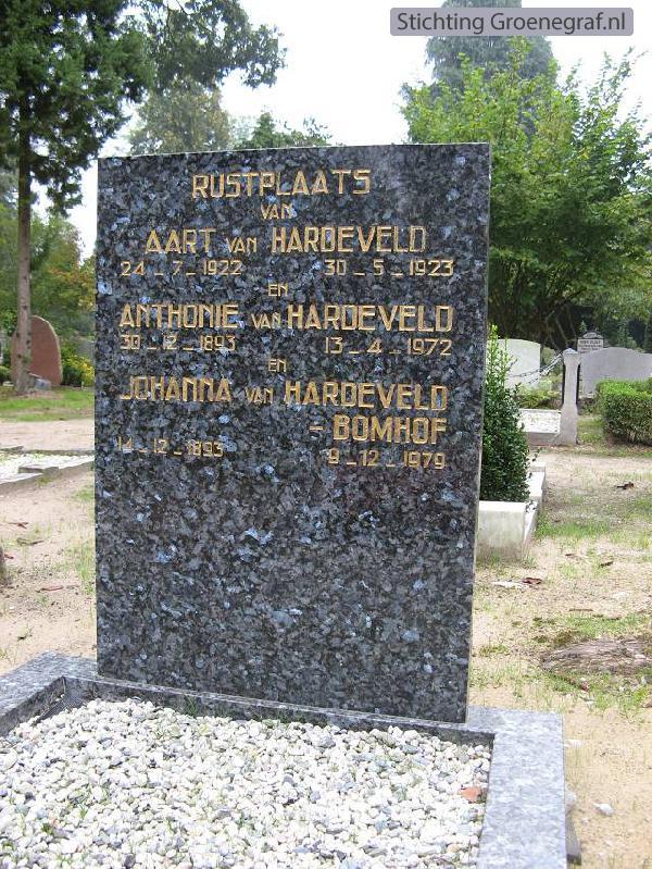 Grafmonument grafsteen Anthonie van Hardeveld