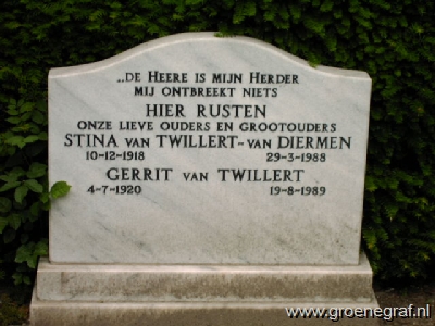 Grafmonument grafsteen Gerrit van Twillert
