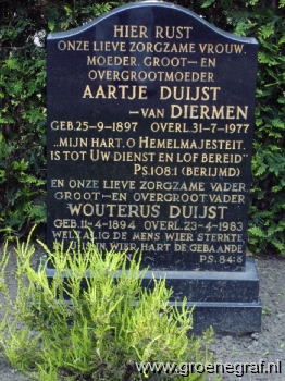 Grafmonument grafsteen Wouterus  Duijst
