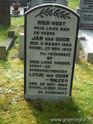 Grafmonument grafsteen Jan van Goor