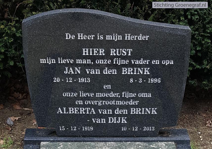 Grafmonument grafsteen Jan van den Brink