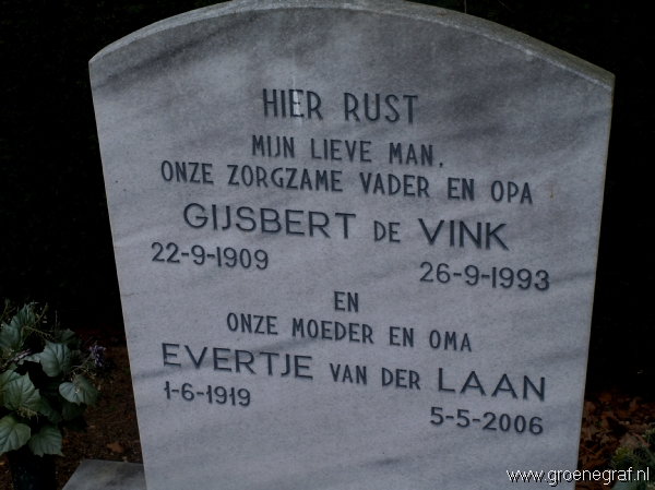 Grafmonument grafsteen Gijsbert de Vink