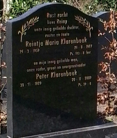 Grafmonument grafsteen Reintje Maria  Klarenbeek