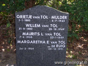 Grafmonument grafsteen Maurits Lambertus van Tol