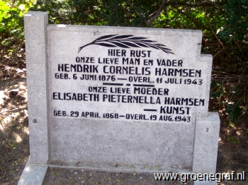 Grafmonument grafsteen Hendrik Cornelis  Harmsen