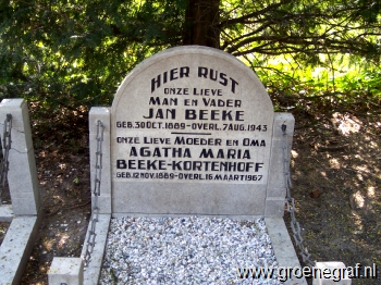 Grafmonument grafsteen Jan  Beeke