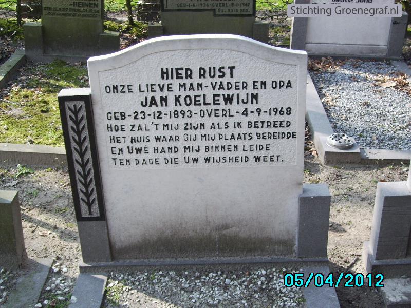 Grafmonument grafsteen Jan  Koelewijn