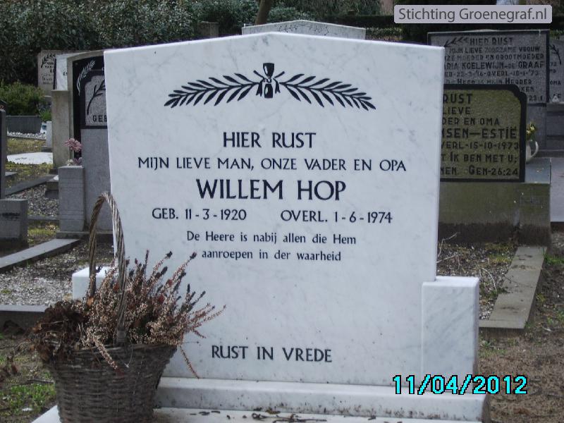 Grafmonument grafsteen Willem  Hop