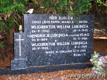 Grafmonument grafsteen Wijgbertus Willem  Luikinga