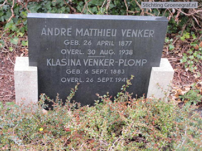 Grafmonument grafsteen André Matthieu  Venker