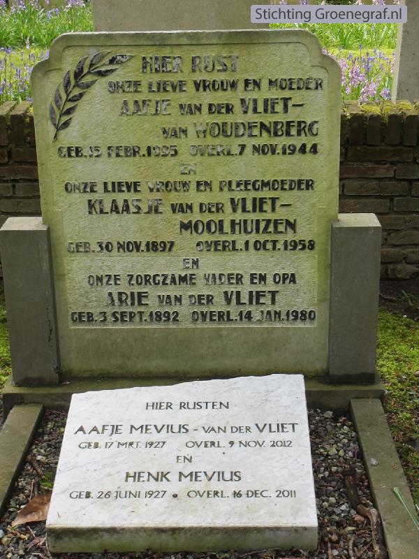 Grafmonument grafsteen Arie van der Vliet