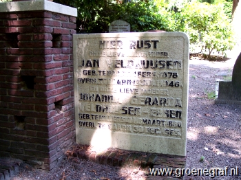 Grafmonument grafsteen Jan  Veldhuijsen