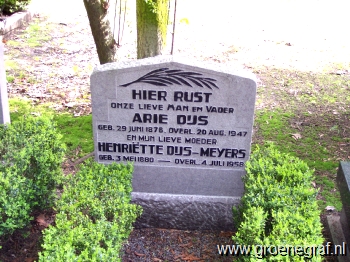 Grafmonument grafsteen Arie  Dijs