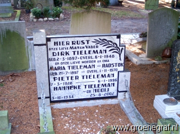 Grafmonument grafsteen Dirk  Tieleman