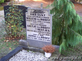 Grafmonument grafsteen Willem van den Hooff