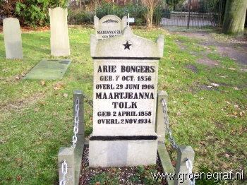 Grafmonument grafsteen Arie  Bongers