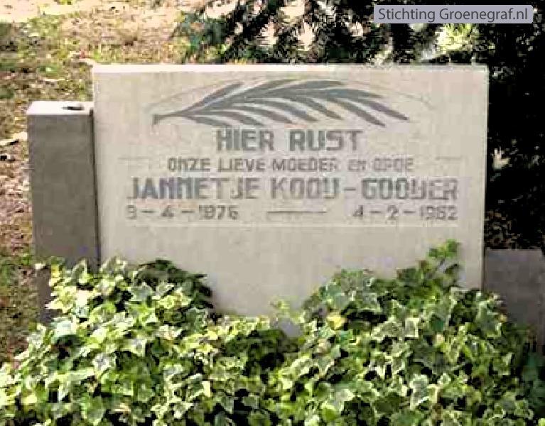 Grafmonument grafsteen Jannetje  Gooijer