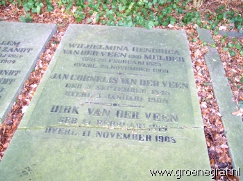 Grafmonument grafsteen Jan Cornelis van der Veen