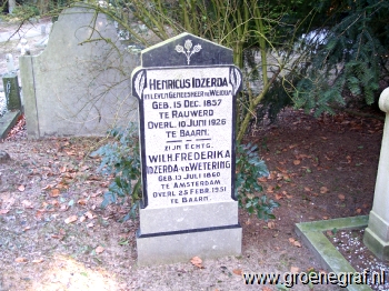Grafmonument grafsteen Wilhelmina Frederika van de Wetering