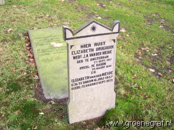 Grafmonument grafsteen Elizabeth van der Heide