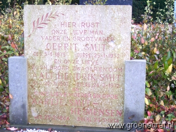Grafmonument grafsteen Aalt Hendrik  Smit