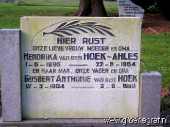 Grafmonument grafsteen Hendrika  Ahles