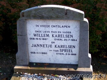 Grafmonument grafsteen Willem  Karelsen