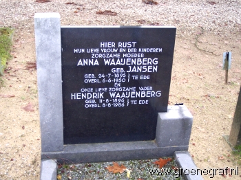 Grafmonument grafsteen Hendrik  Waaijenberg