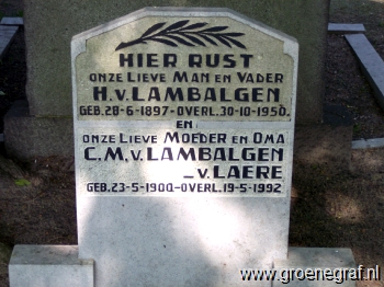 Grafmonument grafsteen Hermanus van Lambalgen