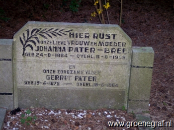Grafmonument grafsteen Gerrit  Pater