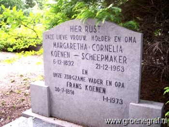 Grafmonument grafsteen Margaretha Cornelia  Scheepmaker
