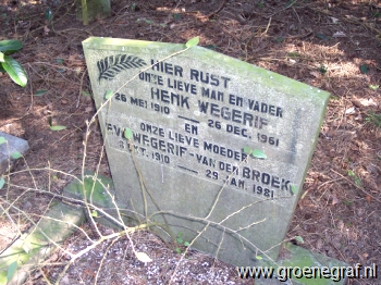 Grafmonument grafsteen Hendrik  Wegerif