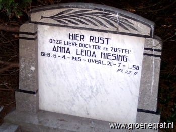 Grafmonument grafsteen Anna Leida  Niesing