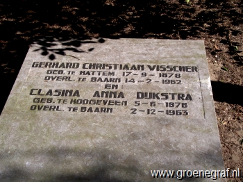 Grafmonument grafsteen Gerhard Christiaan  Visscher