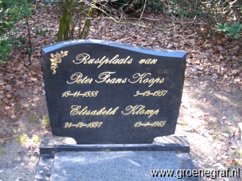 Grafmonument grafsteen Elisabeth  Klomp