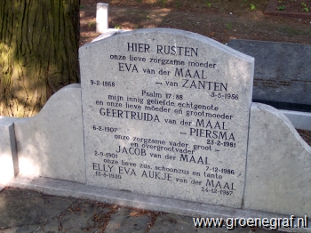 Grafmonument grafsteen Eva van Zanten