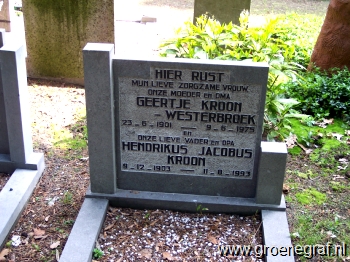 Grafmonument grafsteen Hendrikus Jacobus  Kroon