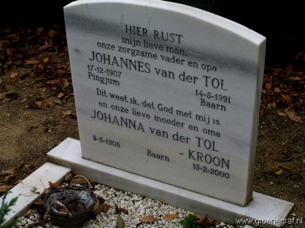 Grafmonument grafsteen Johannes van der Tol