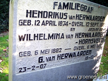 Grafmonument grafsteen Wilhelmina  Hornsveld