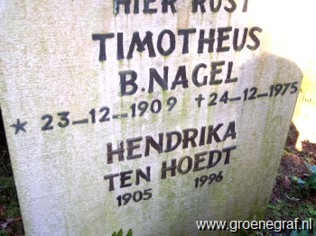 Grafmonument grafsteen Timotheus B.  Nagel