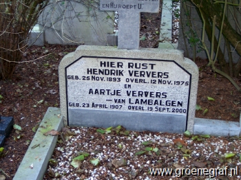 Grafmonument grafsteen Hendrik  Ververs