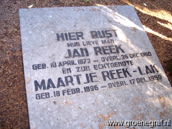 Grafmonument grafsteen Jan  Reek
