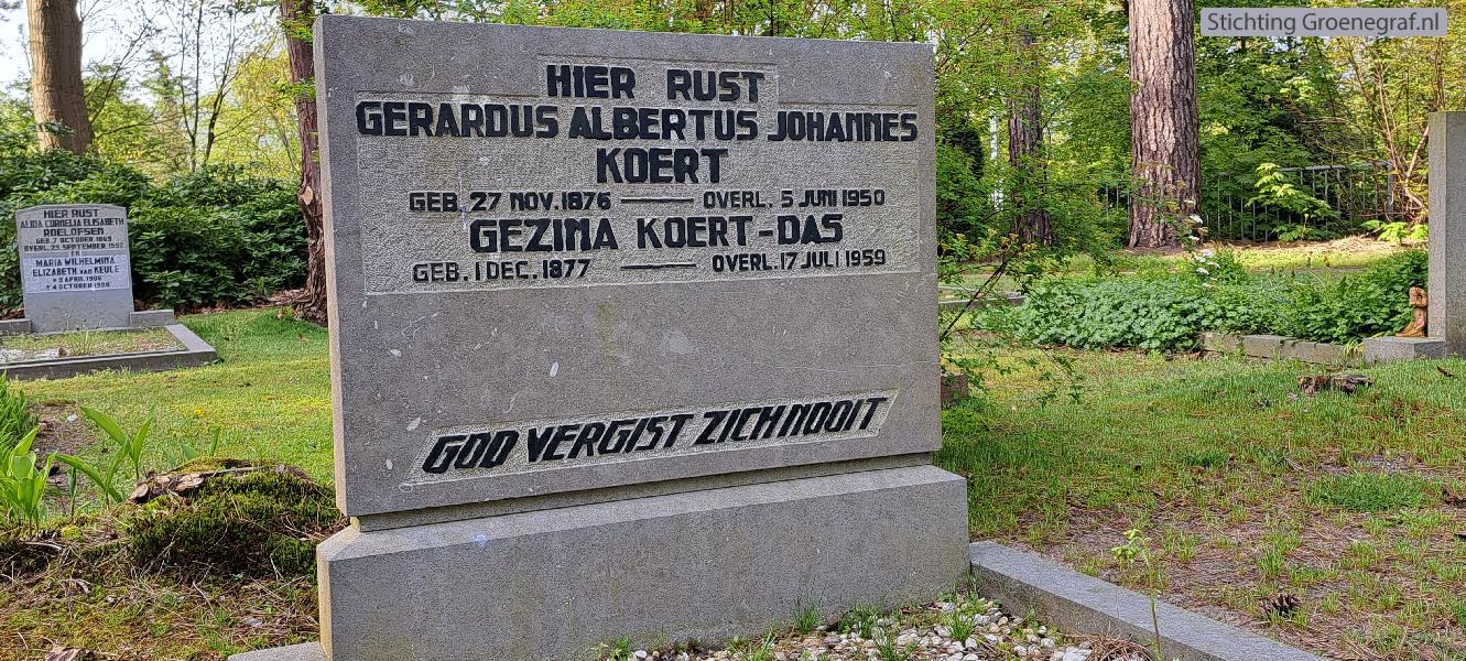 Grafmonument grafsteen Gerardus Albertus Johannes  Koert