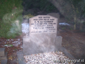 Grafmonument grafsteen Hendricus Wilhelmus van Vuurden