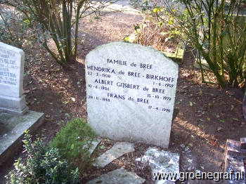 Grafmonument grafsteen Albert Gijsbert de Bree