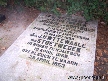Grafmonument grafsteen Jules Henri  Wttewaall van Stoetwegen