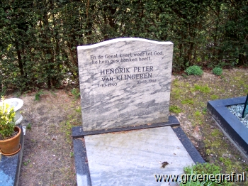 Grafmonument grafsteen Hendrik Peter van Klingeren
