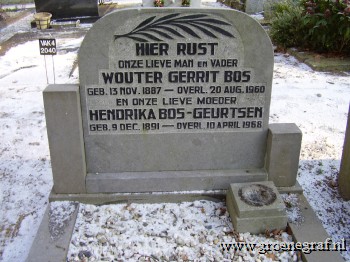 Grafmonument grafsteen Wouter Gerrit  Bos