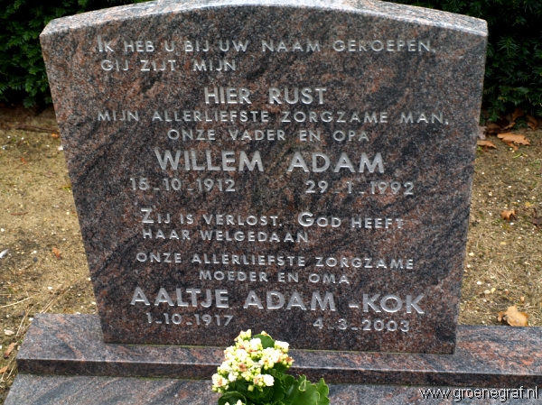 Grafmonument grafsteen Willem  Adam