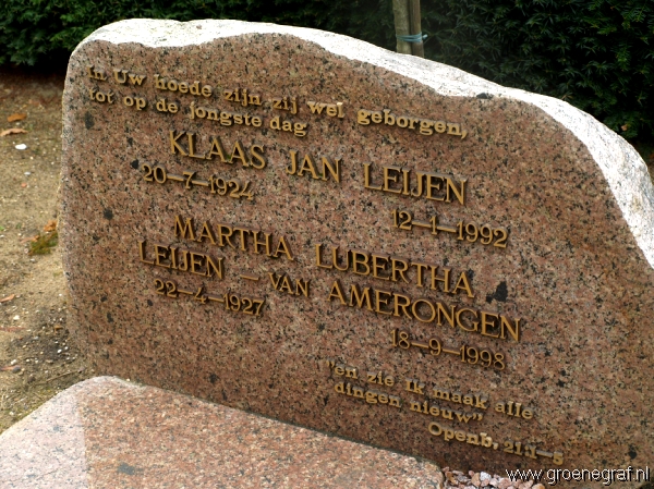 Grafmonument grafsteen Martha Lubertha van Amerongen